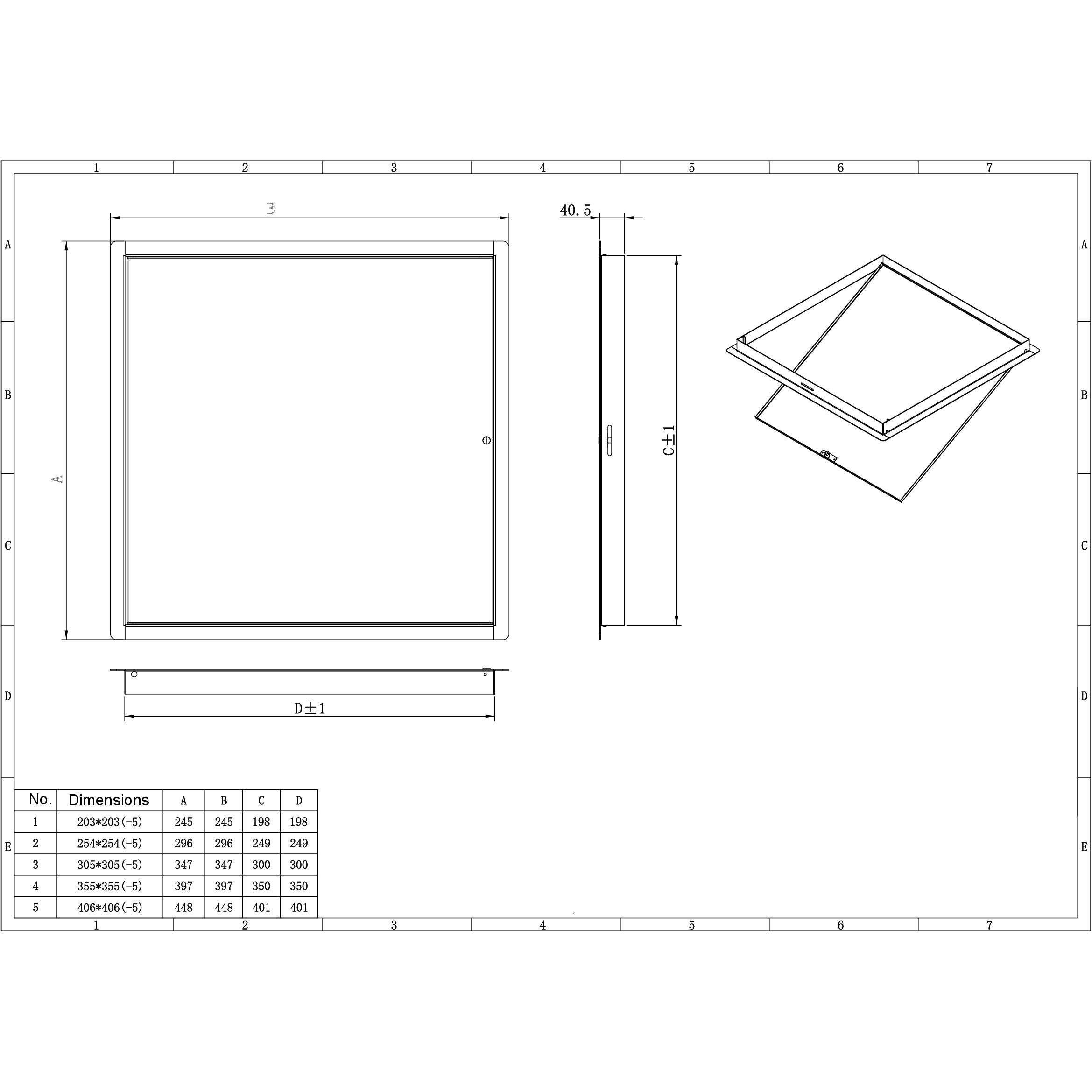 Ductsure AP-1010W Access Panel (Standard White Powder Coated) - 10" x 10"(254mm x 254mm)