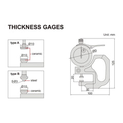 Insize Thickness Gauge 0-10mm x 0.01mm Range Series 2364-10