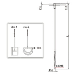 Insize Long Handle Telescopic Gauge 90-150mm Range Series 4209-6