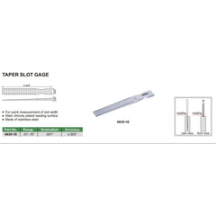 Insize Taper Slot Gauge 0.01-0.15" Range Series 4630-1E