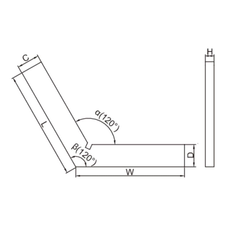 Insize Range 120° Square 100x100mm Series 4706-1100