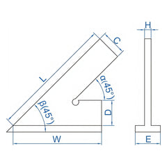 Insize 45° Square Range Series 200x130mm Series 4747-200