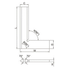 Insize 90° Bevelled Edge Square 300x200mm Range Series 4790-3000