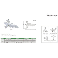 Insize Metric Welding Gauge Series 4830