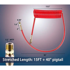 PA12 Type B 15 FT Long Tail Air Brake Suzi Coil