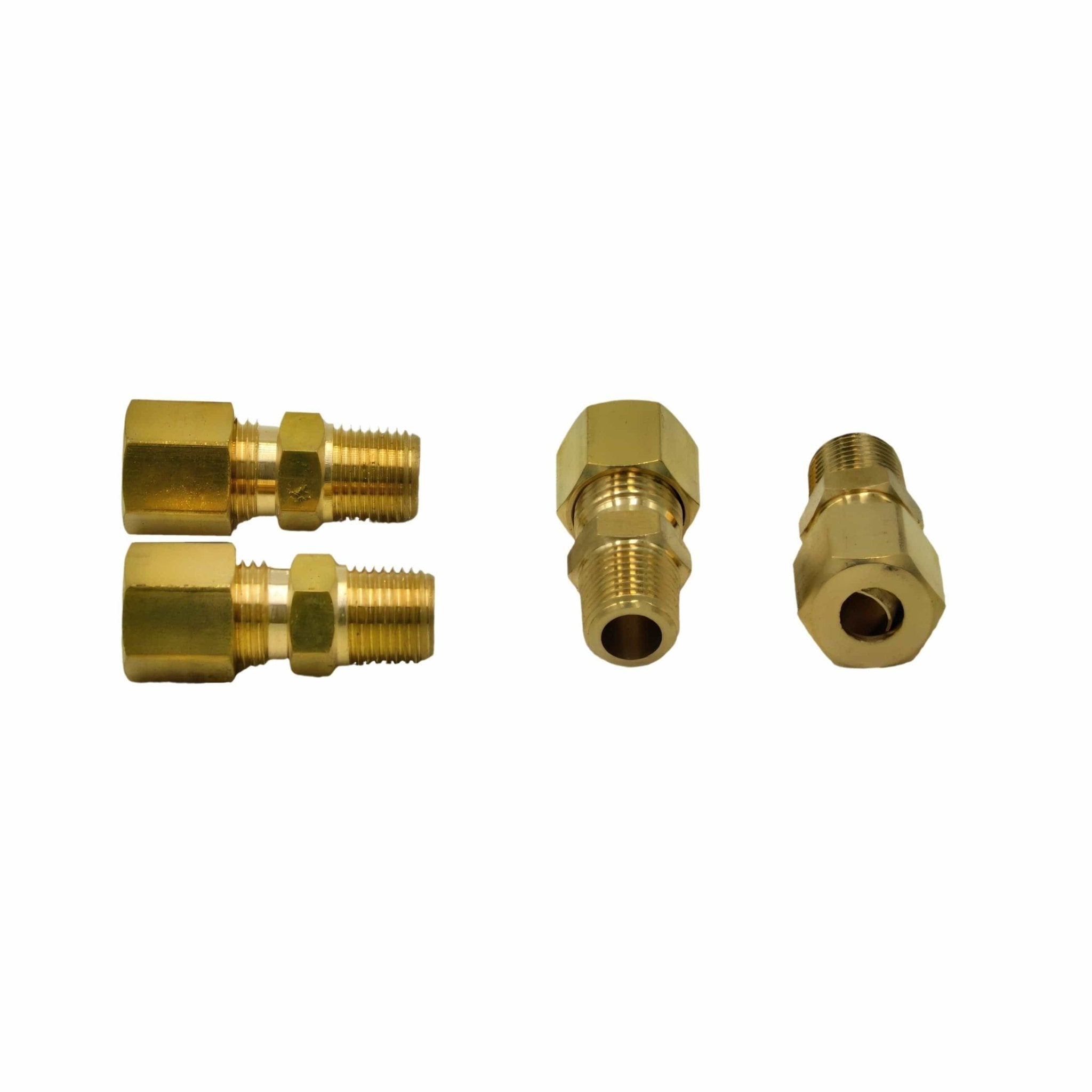 4pc Brass Compression Male Female Connector (T1/4xM1/8) - Twin Eagle Imports
