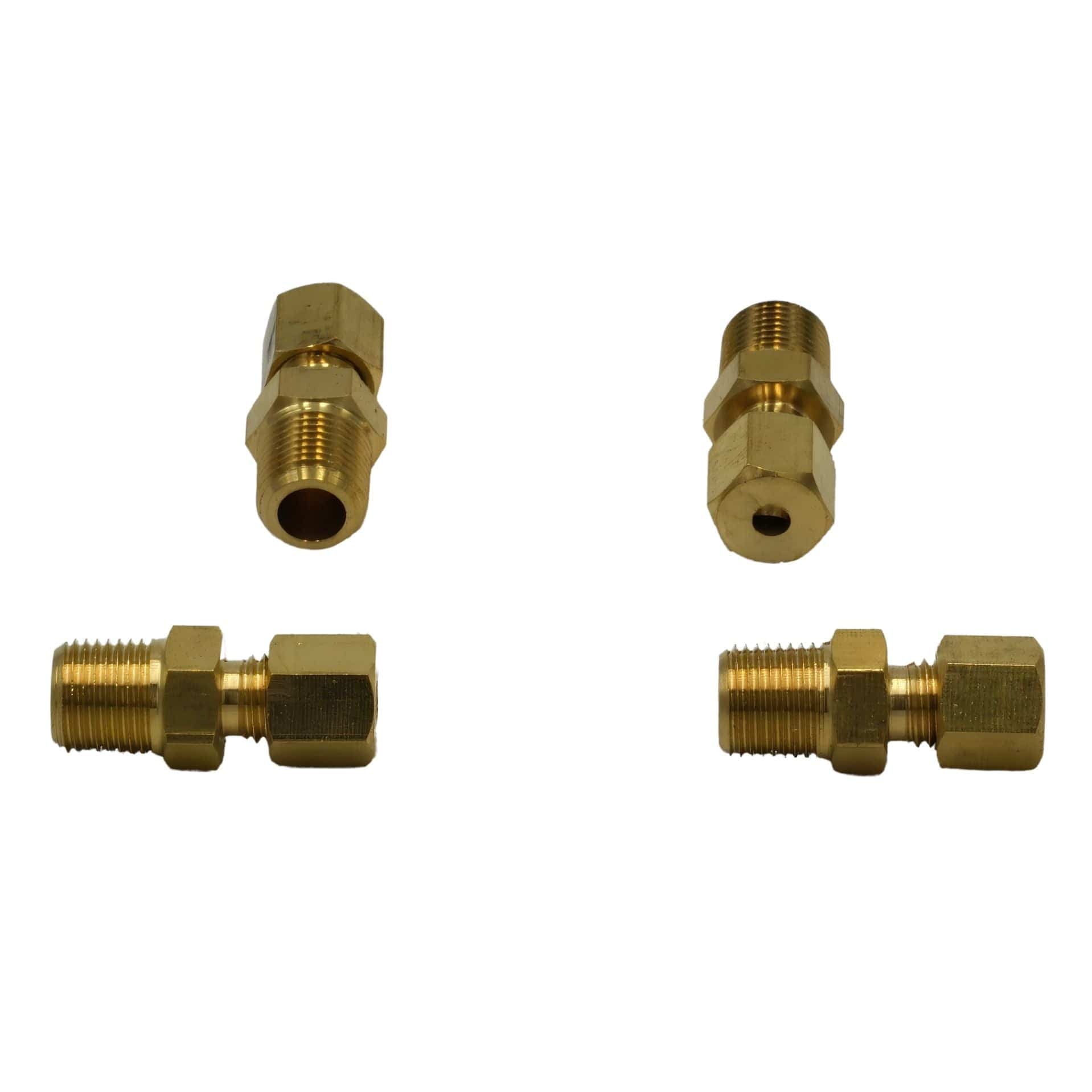 4pc Brass Compression Male Female Connector (T1/8xM1/8) - Twin Eagle Imports