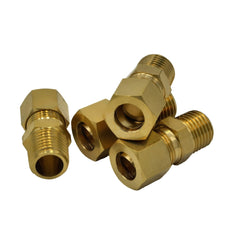 4pc Brass Compression Male Female Connector (T3/8xM1/4) - Twin Eagle Imports