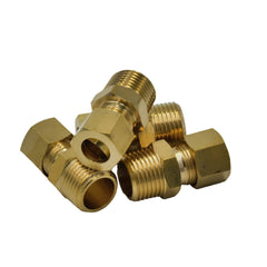 4pc Brass Compression Male Female Connector (T3/8xM3/8) - Twin Eagle Imports