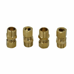 4pc Brass Compression Male Female Connector (T3/8xM3/8) - Twin Eagle Imports