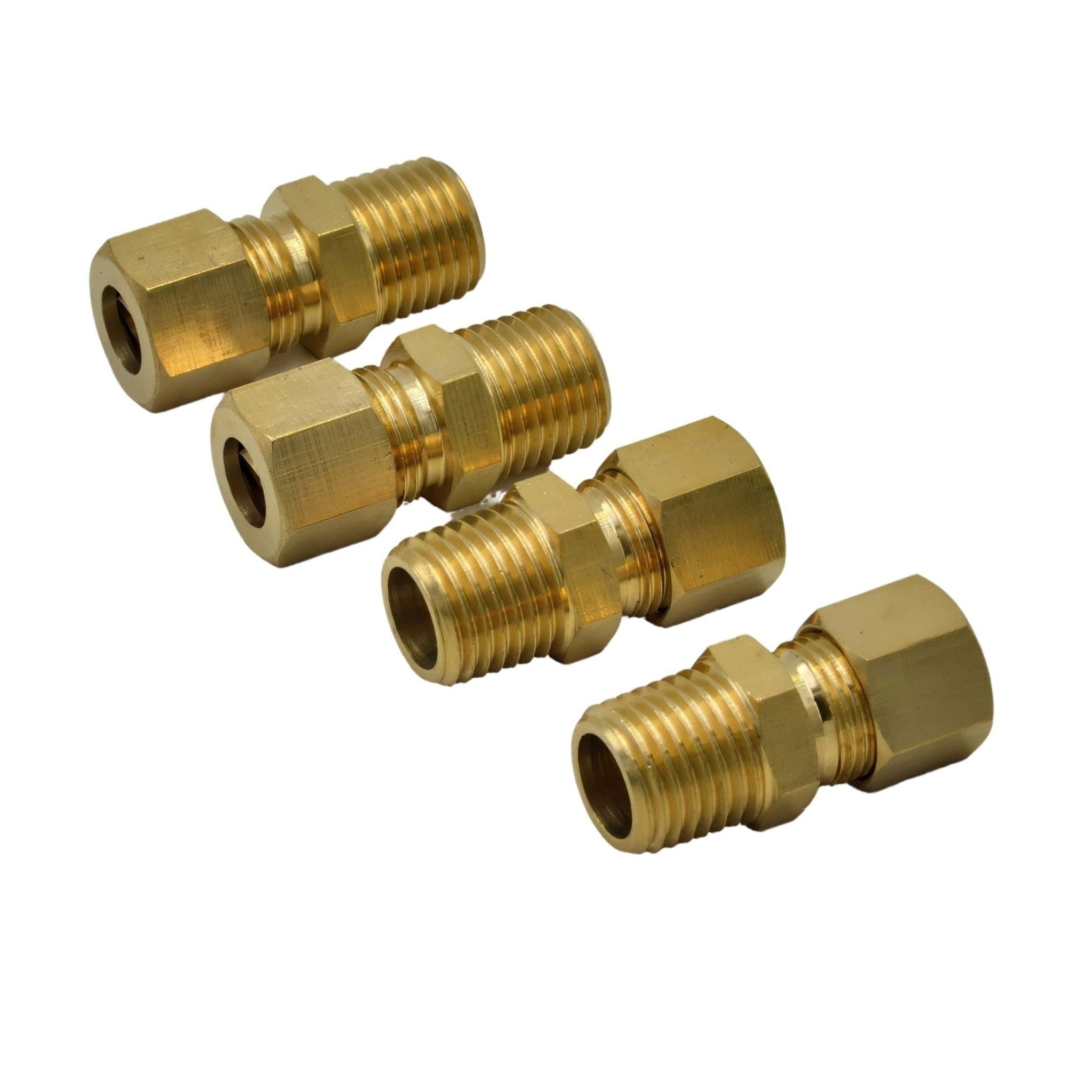 4pc Brass Compression Male Female Connector (T5/16xM1/4) - Twin Eagle Imports