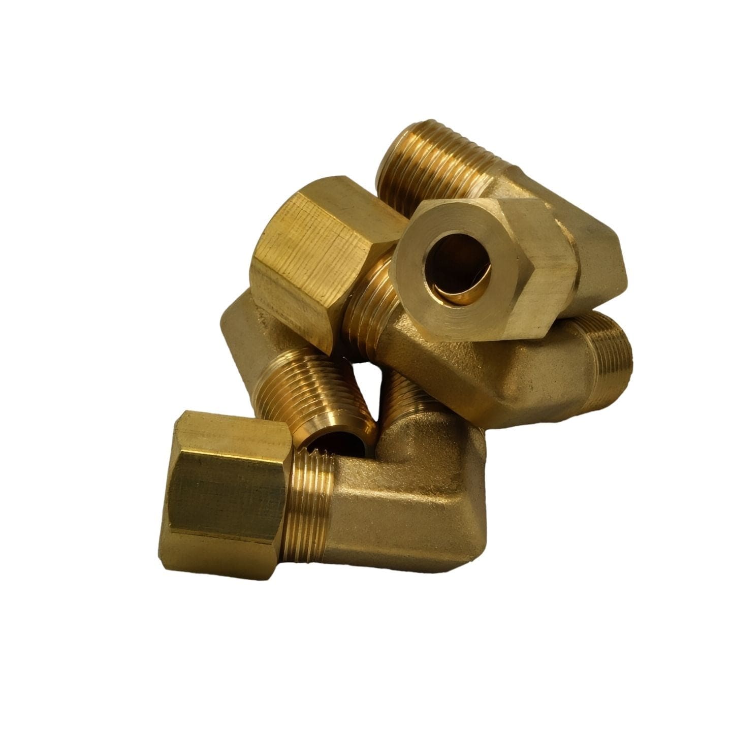 4pc Brass Compression Union 90° Male Female Elbow (T1/4xM1/8) - Twin Eagle Imports