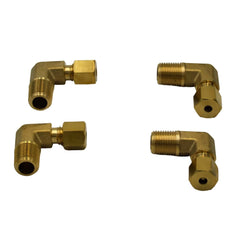 4pc Brass Compression Union 90° Male Female Elbow (T1/8xM1/8) - Twin Eagle Imports
