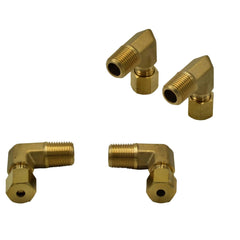 4pc Brass Compression Union 90° Male Female Elbow (T1/8xM1/8) - Twin Eagle Imports