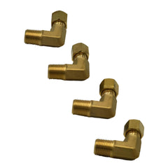 4pc Brass Compression Union 90° Male Female Elbow (T1/8xM1/8) - Twin Eagle Imports