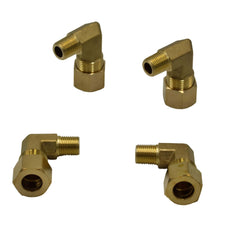 4pc Brass Compression Union 90° Male Female Elbow (T3/8xM1/8) - Twin Eagle Imports