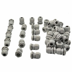 50 Pack IP68 PG11 White Nylon Cable Gland 5-10mm Cable Range - Twin Eagle Imports