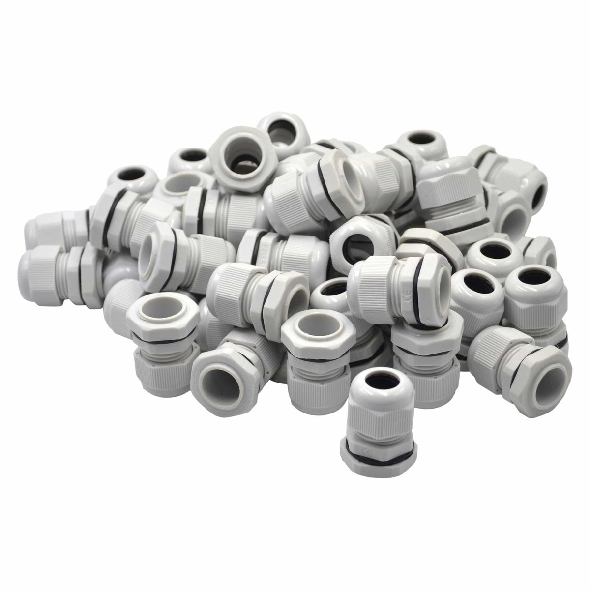50 Pack IP68 PG13.5 White Nylon Cable Gland 6-12mm Cable Range - Twin Eagle Imports