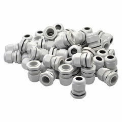 50 Pack IP68 PG13.5 White Nylon Cable Gland 6-12mm Cable Range - Twin Eagle Imports