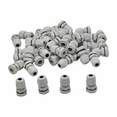 50 Pack IP68 PG7 White Nylon Cable Gland 3-6.5mm Cable Range - Twin Eagle Imports