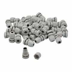 50 Pack IP68 PG7 White Nylon Cable Gland 3-6.5mm Cable Range - Twin Eagle Imports