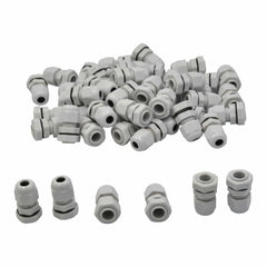 50 Pack IP68 PG7 White Nylon Cable Gland 3-6.5mm Cable Range - Twin Eagle Imports