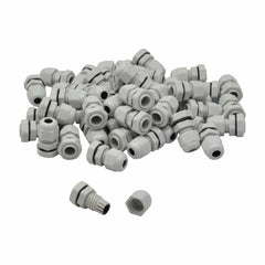50 Pack IP68 PG7 White Nylon Cable Gland 3-6.5mm Cable Range - Twin Eagle Imports