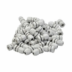 50 Pack IP68 PG7 White Nylon Cable Gland 3-6.5mm Cable Range - Twin Eagle Imports