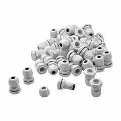 50 Pack IP68 PG9 White Nylon Cable Gland 4-8mm Cable Range - Twin Eagle Imports