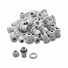 50 Pack IP68 PG9 White Nylon Cable Gland 4-8mm Cable Range - Twin Eagle Imports