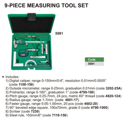 Insize 9pc Measuring Tool Set Series 5091