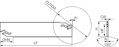 Kyocera KPKB26-2 2.00 mm 110mm OAL Neutral Parting Toolholder 26 mm Shank