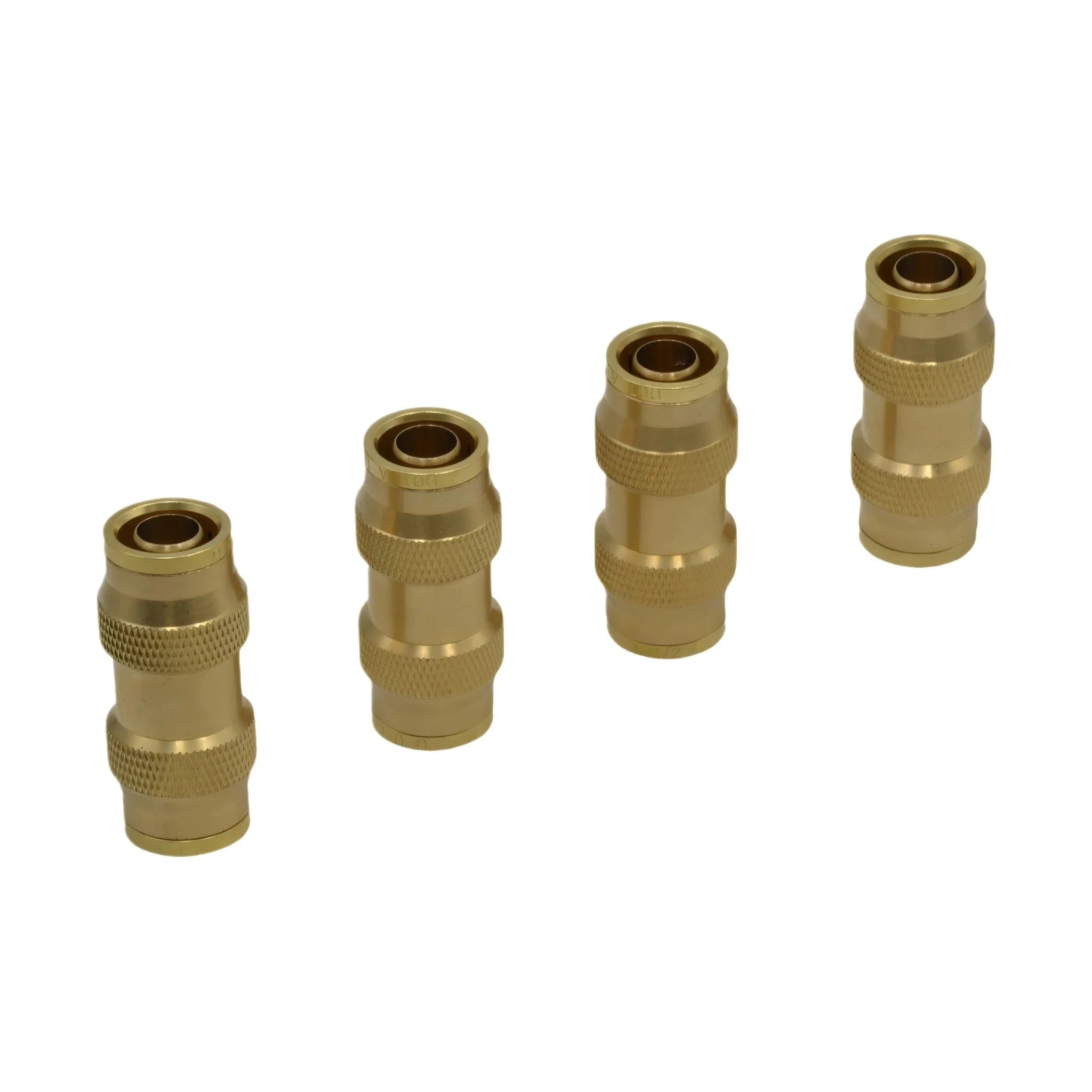 5/16" DOT Brass Push-In Straight Tube Unions – 4 Pack - Twin Eagle Imports