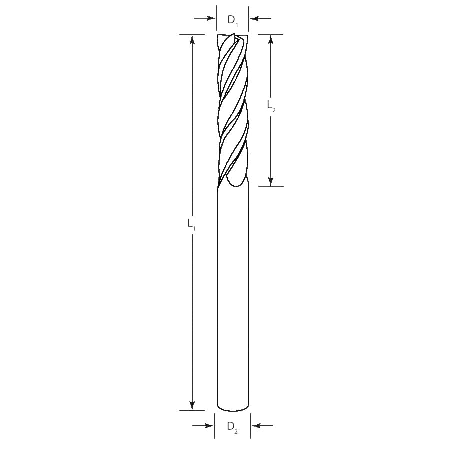 Best Carbide 7/8" 4 Flute Short Series Square End Mill – 7/8" Shank