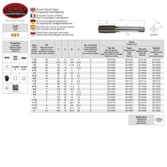 SOMTA - Series 521 HSS BSW Tap 5/16" Intermediate (Whitworth)