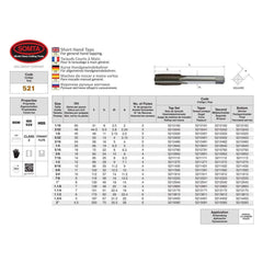 SOMTA - Series 521 HSS BSW Tap Intermediate (Whitworth)