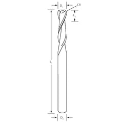 Best Carbide 5/16" 4 Flute TiALN Coated Short Series Corner Radius End Mill – 5/16" Shank