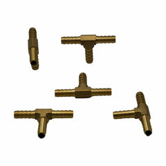 5pc 5/16" Three Way Brass Hose Barb Tee H5/16 Grab Kit - Twin Eagle Imports