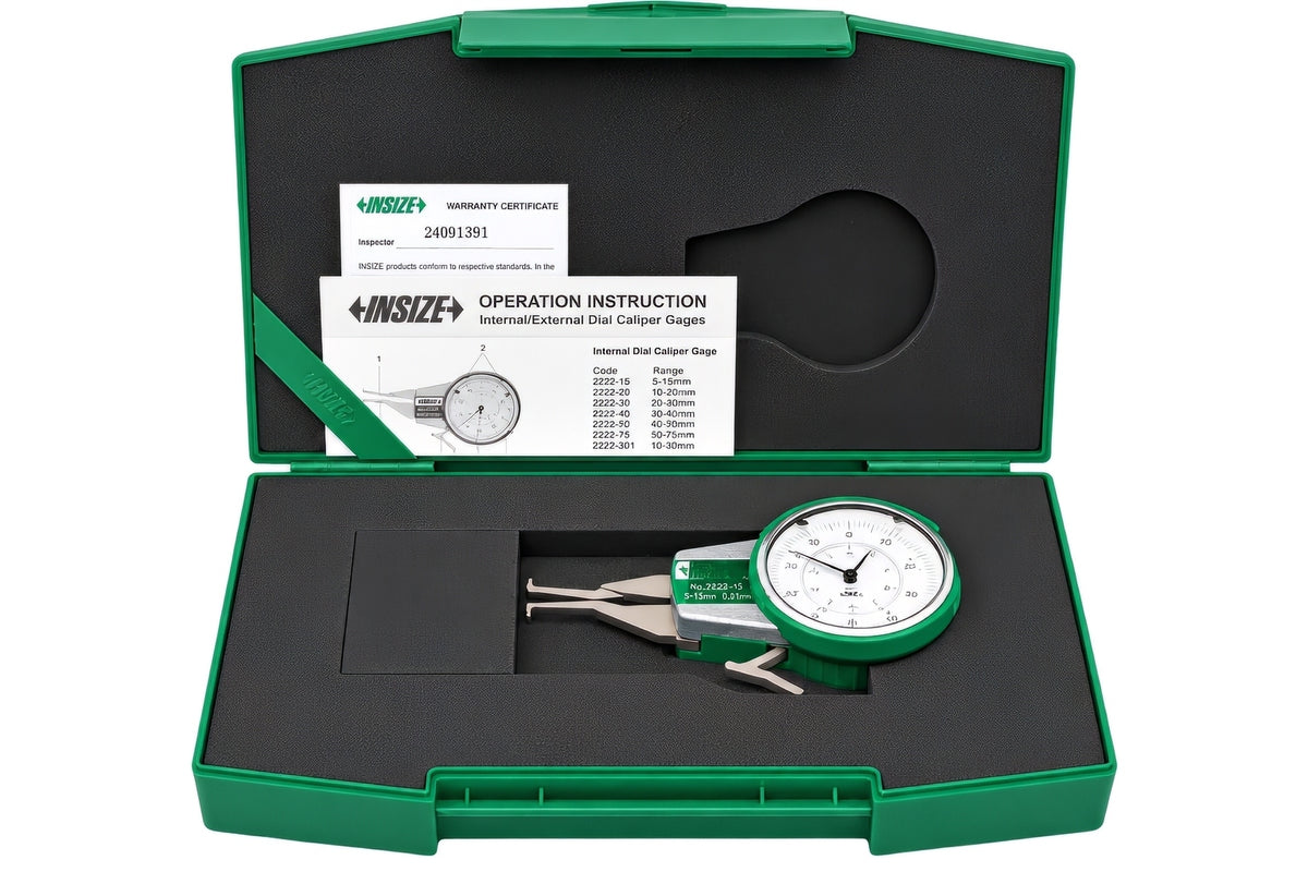 Insize Internal Dial Caliper Gauge 5-15mm Range Series 2222-15