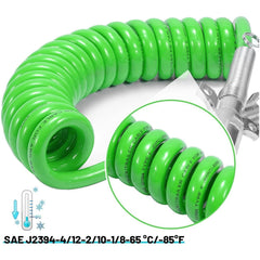 7 Way Trailer 15 FT Green ABS Spiral Electrical Power cord - Twin Eagle Imports