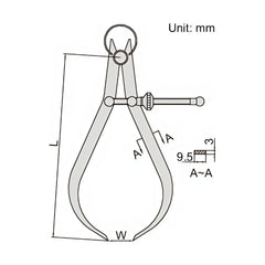 Insize Outside Spring Caliper 0-270mm Range Series 7262-250