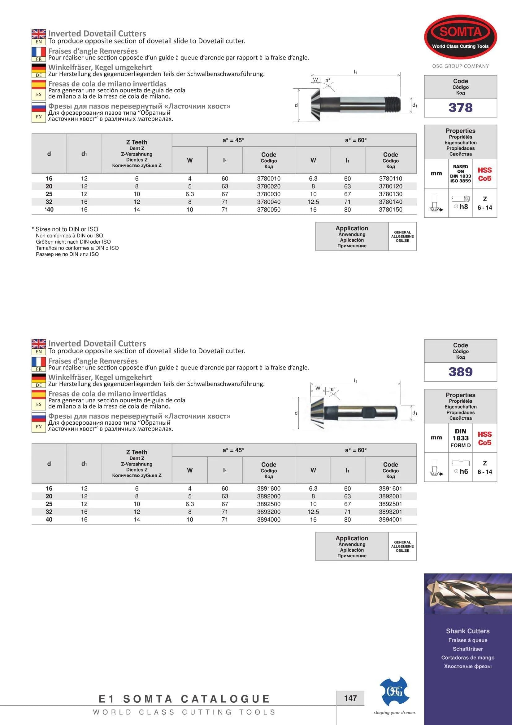 Somta Series 378 – 32MM x 60 Deg HSS-Co Inverted Dovetail Cutter