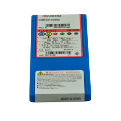 Kyocera CCMT09T308HQ CA525 – Turning Insert (Finishing to Medium, HQ Chipbreaker) back packaging with labels and warnings