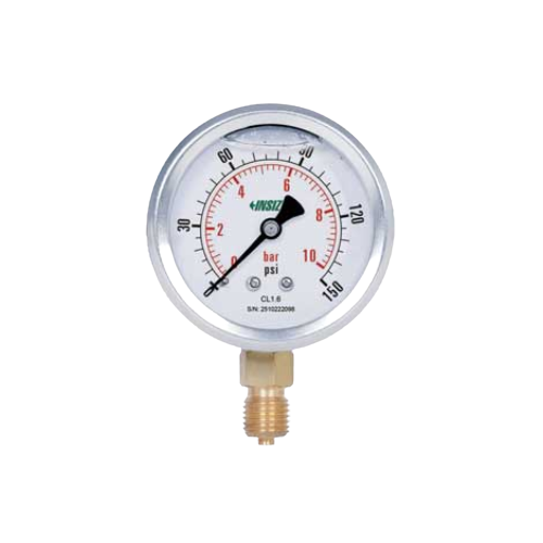 Insize Bourdon Tube Pressure Gauge 1/4BSP 0–10 Bar Series 5201-63B2Y10