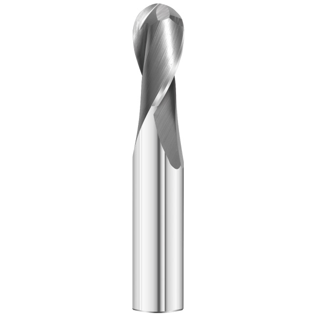 SHORT SERIES BALL NOSE SLOT DRILL - Best Carbide 3/16" (2 Flute, Uncoated)