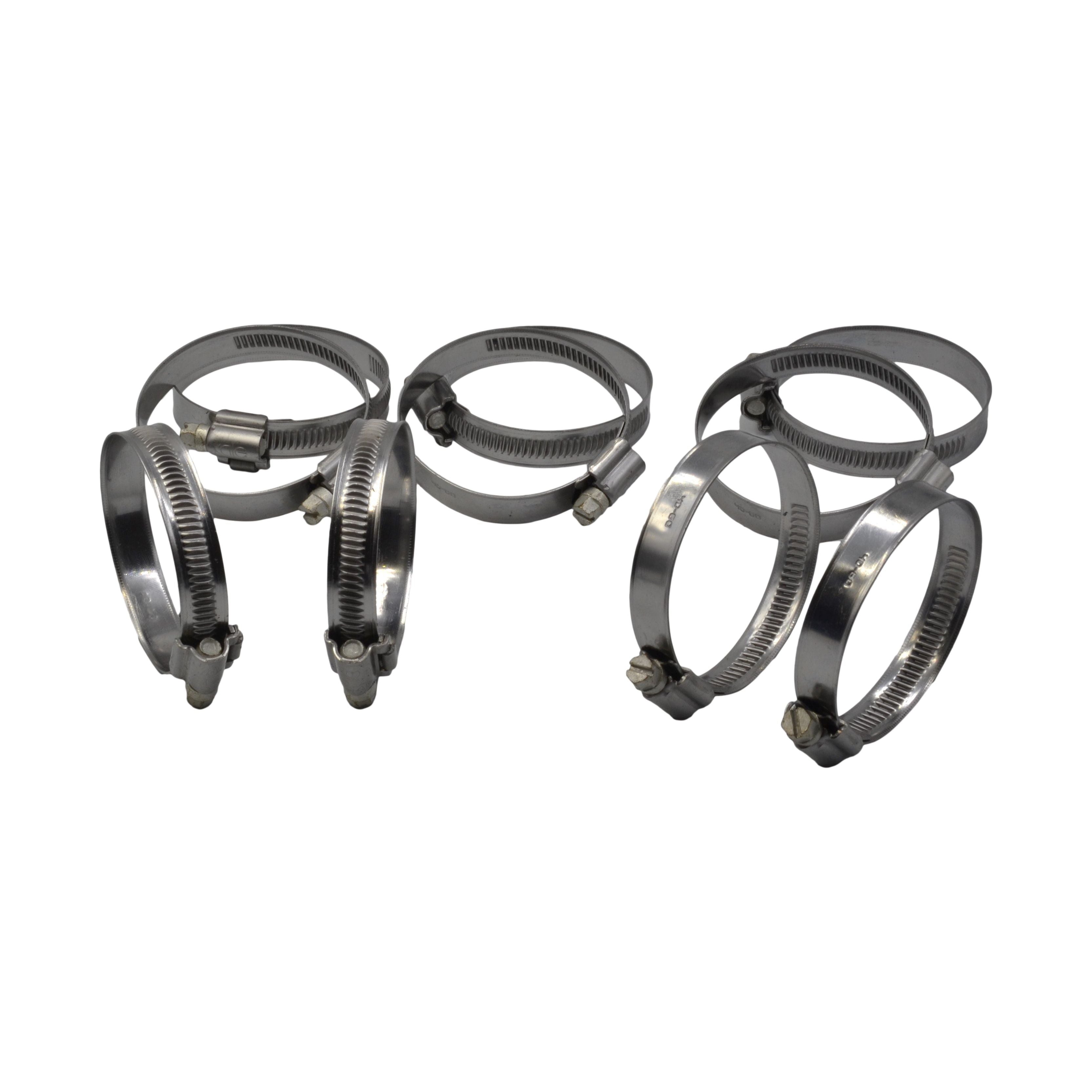 10 Piece 304 Stainless Steel Kale 40-60mm Worm Drive Hose Clamp