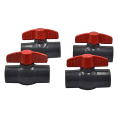 4pcs PVC Pipe Female/Female 3/4" BSP Thread Ball Valve