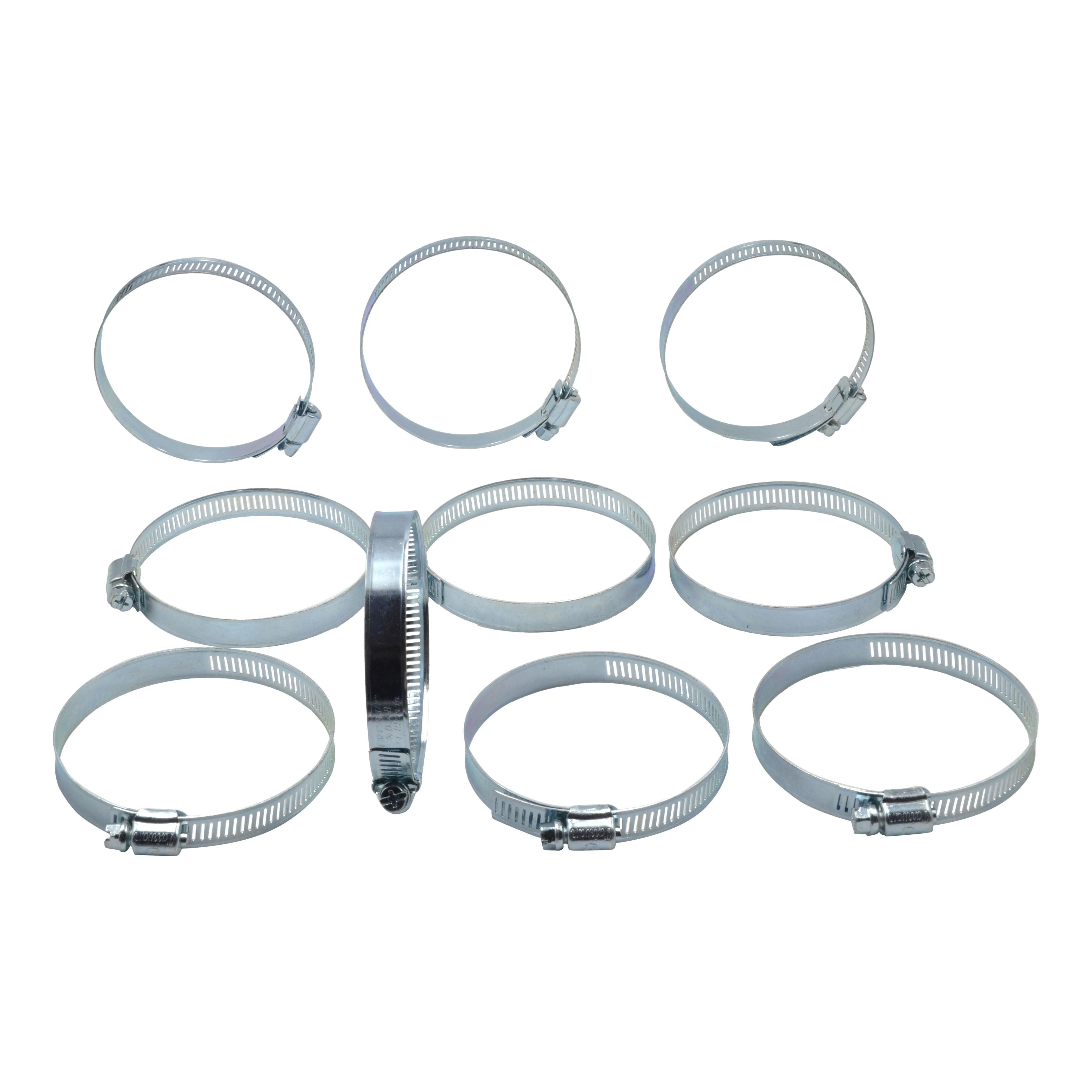 10 Piece Zinc Coated Steel 65-89mm Worm Drive Hose Clamp