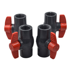 4pcs PVC Pipe Female/Female 1" BSP Thread Ball Valve