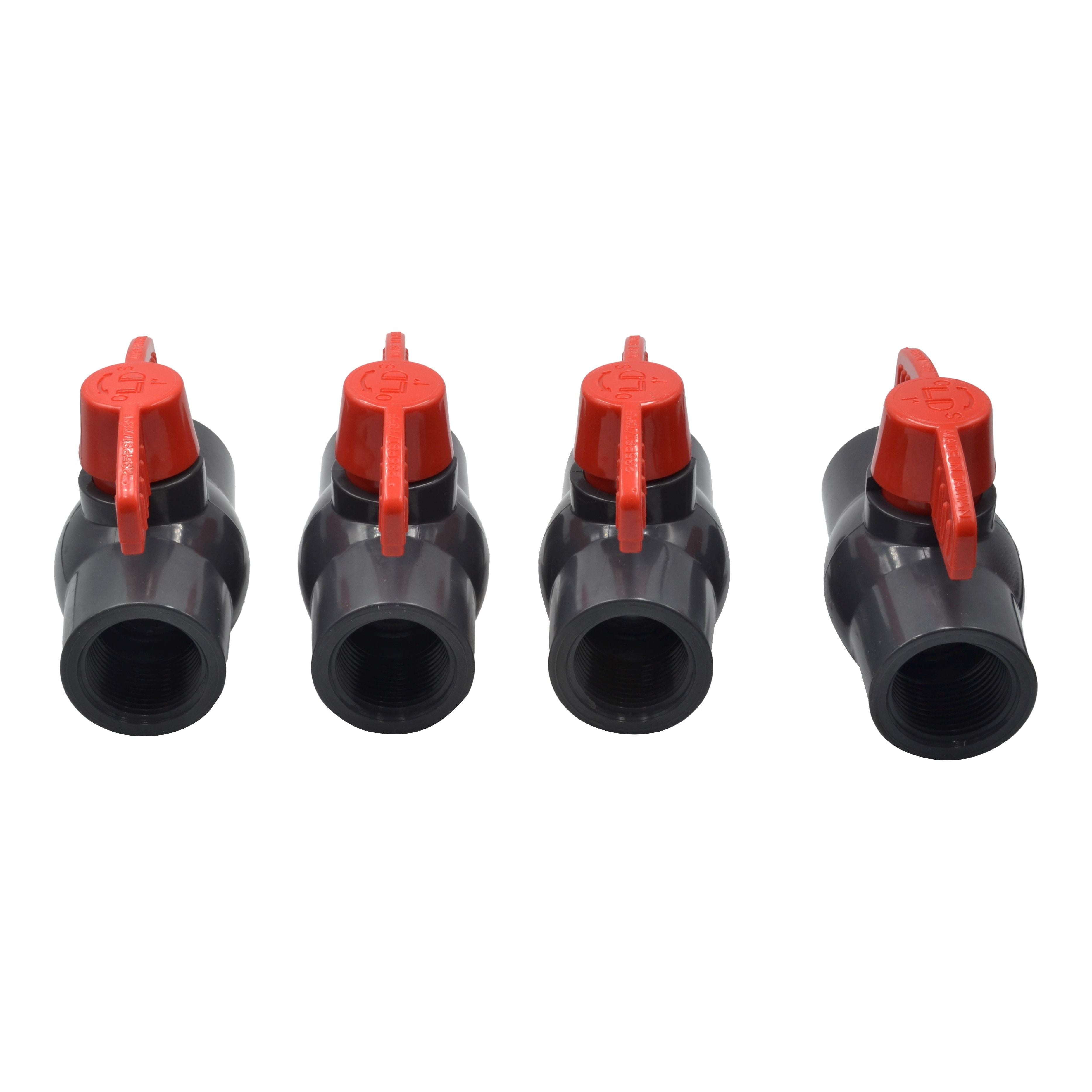 4pcs PVC Pipe Female/Female 1" BSP Thread Ball Valve